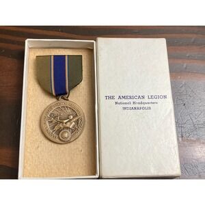 Vintage American‎ Legion School Award For God and Country Medal Lapel Pin in Box